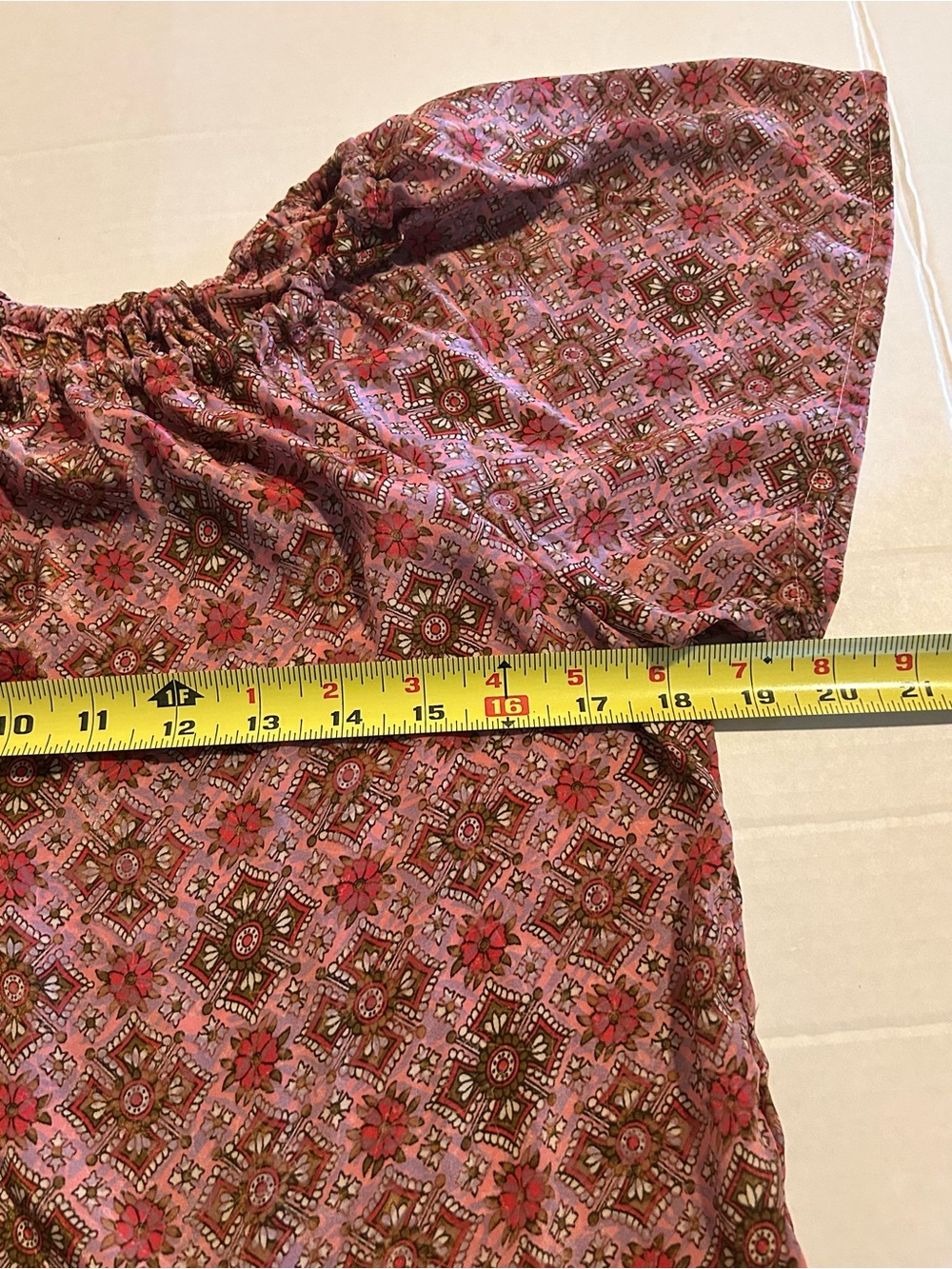 Paani Bohemian Paisley Print Mini Dress Babydoll Tiered Boho Pink Brown S - Picture 5 of 7
